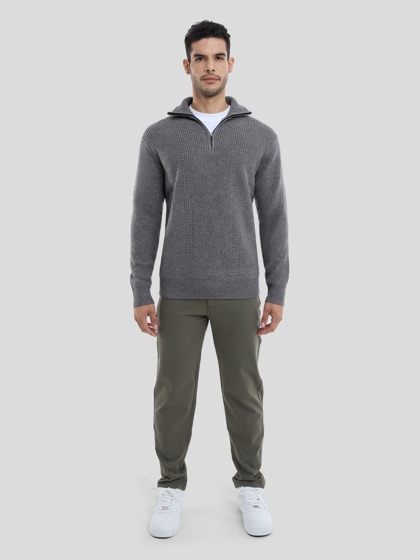 GentleKnit Half-Zip High Collar Sweater