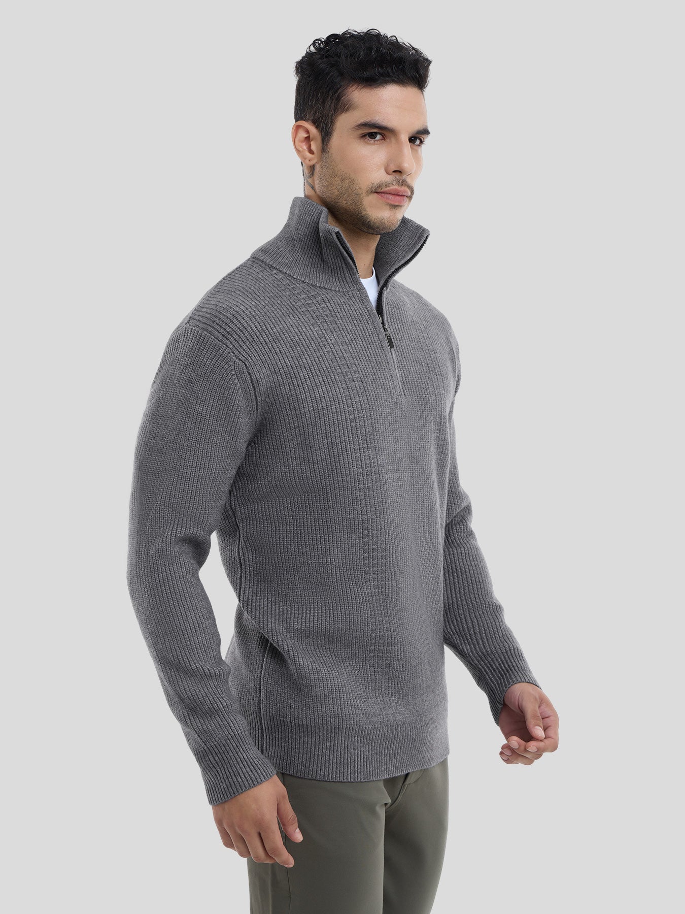 GentleKnit Half-Zip High Collar Sweater
