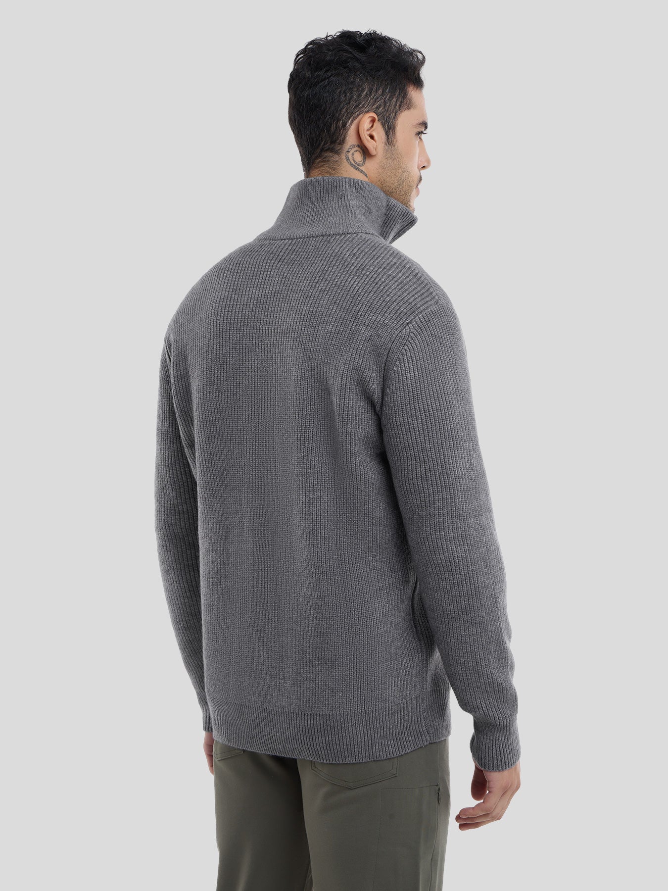 GentleKnit Half-Zip High Collar Sweater