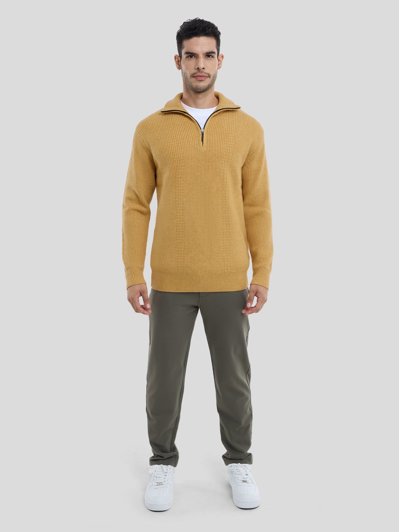 GentleKnit Half-Zip High Collar Sweater