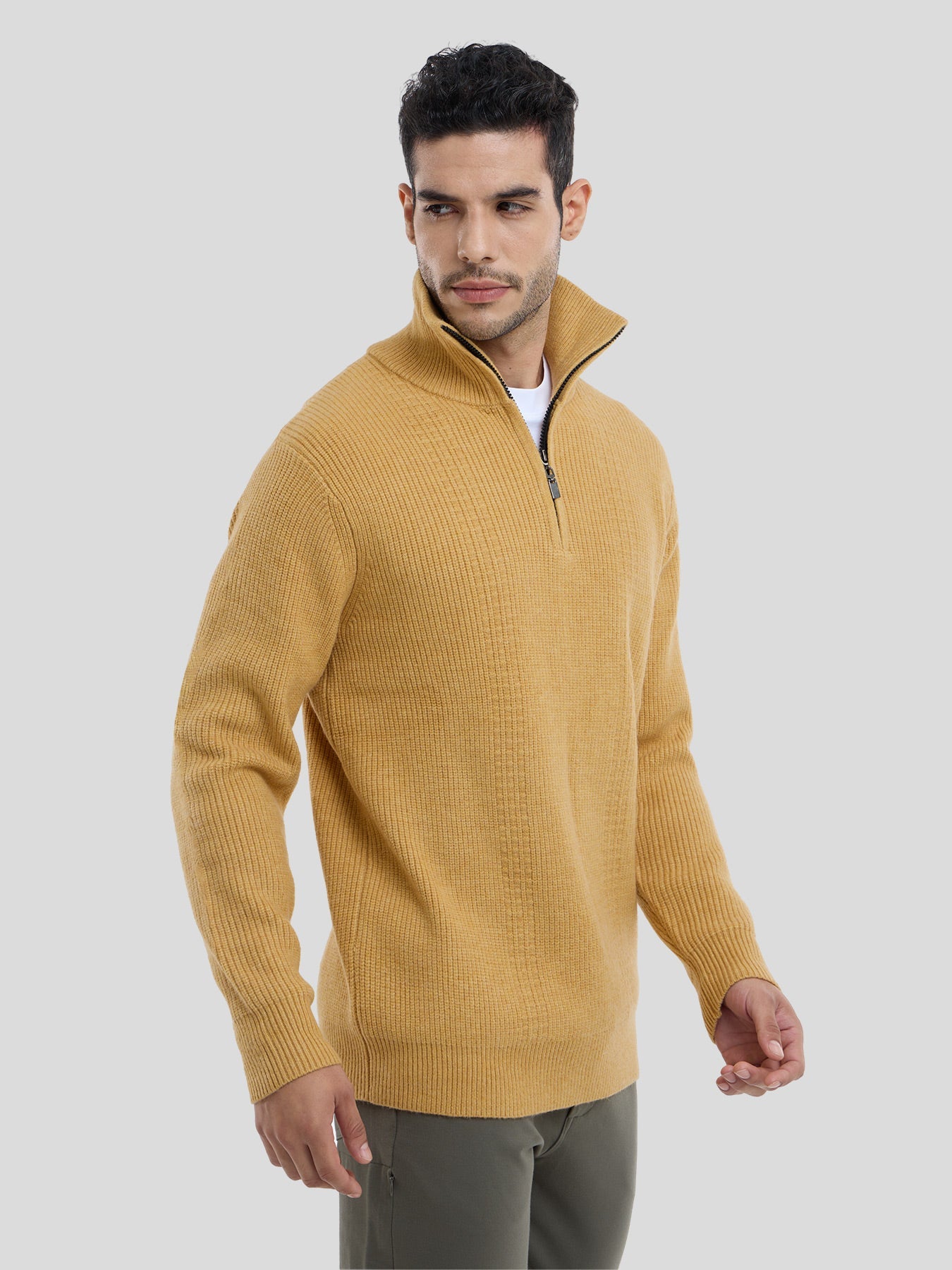 GentleKnit Half-Zip High Collar Sweater