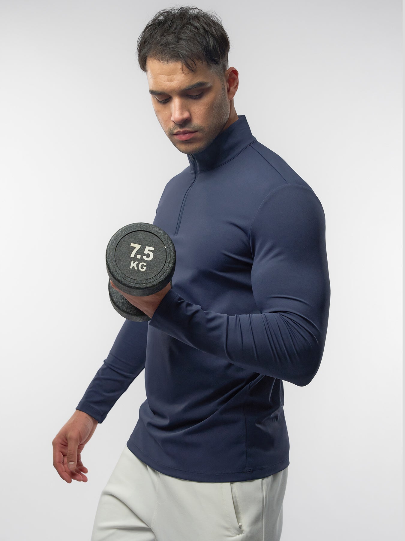 SmoothBlend Half Zip Mock Neck Tee: Zip Same Color