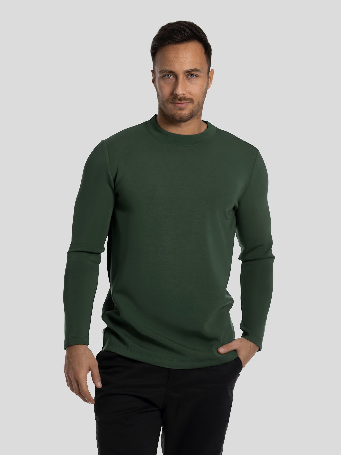 Modal Blend Elbow Patch Long Sleeve Tee