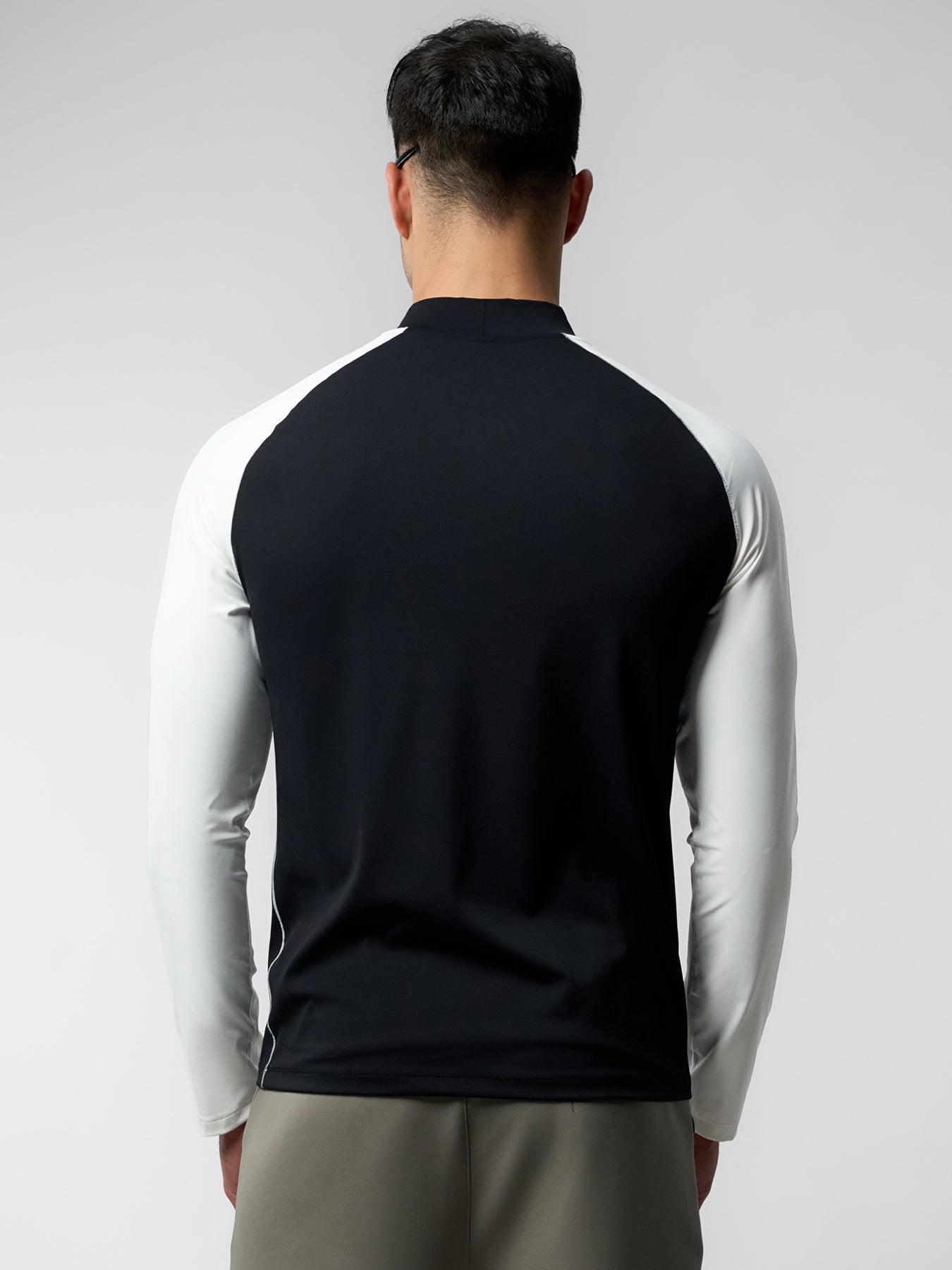 SmoothBlend Contract Color Mock Neck Long Sleeve Tee