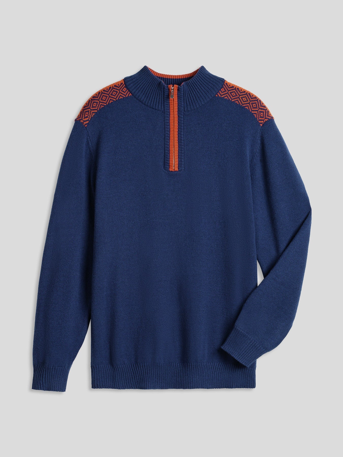 GentleKnit Half-Zip Contrast Color Sweater