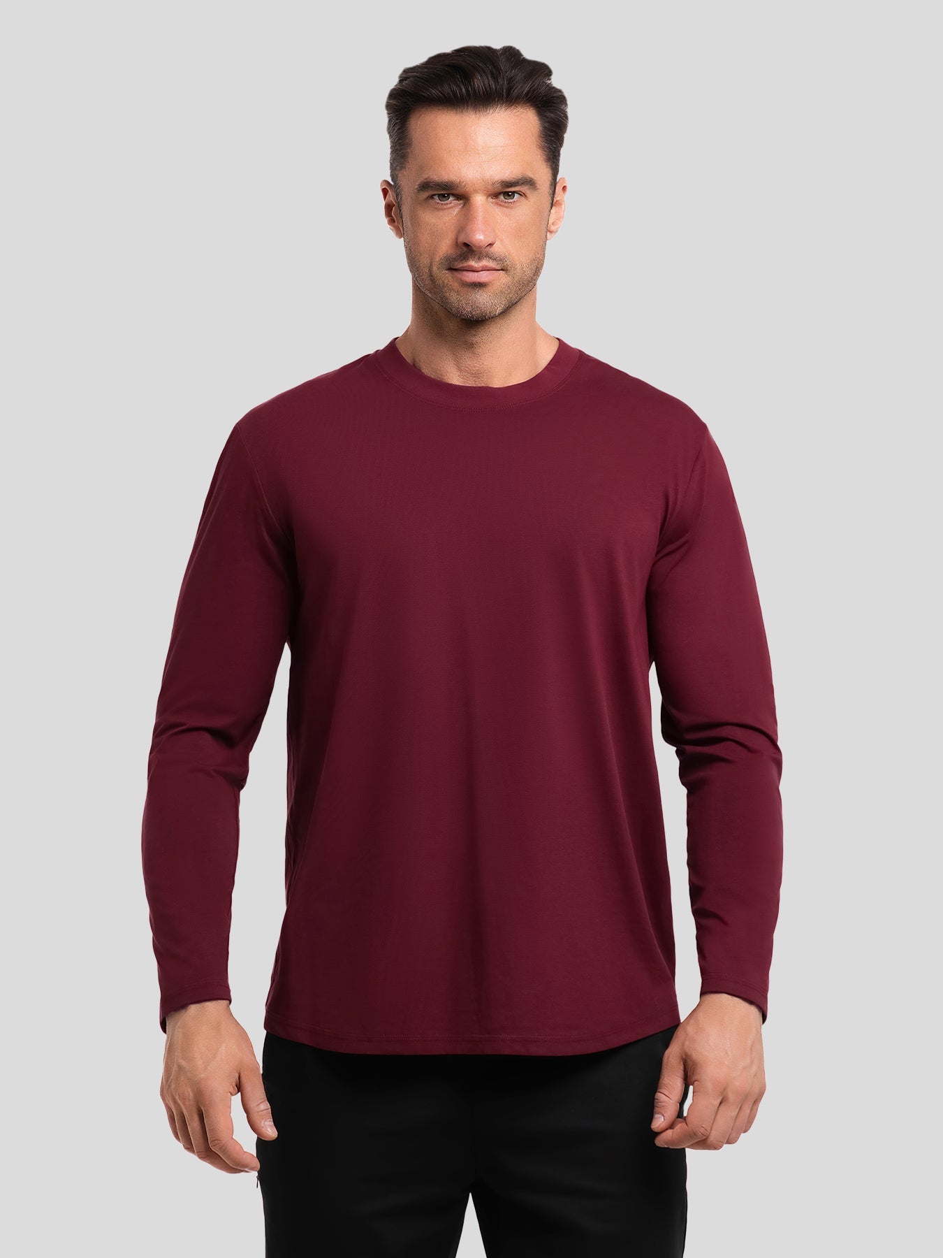 StaySmooth Long Sleeve Curve Hem Tee:Classic Fit