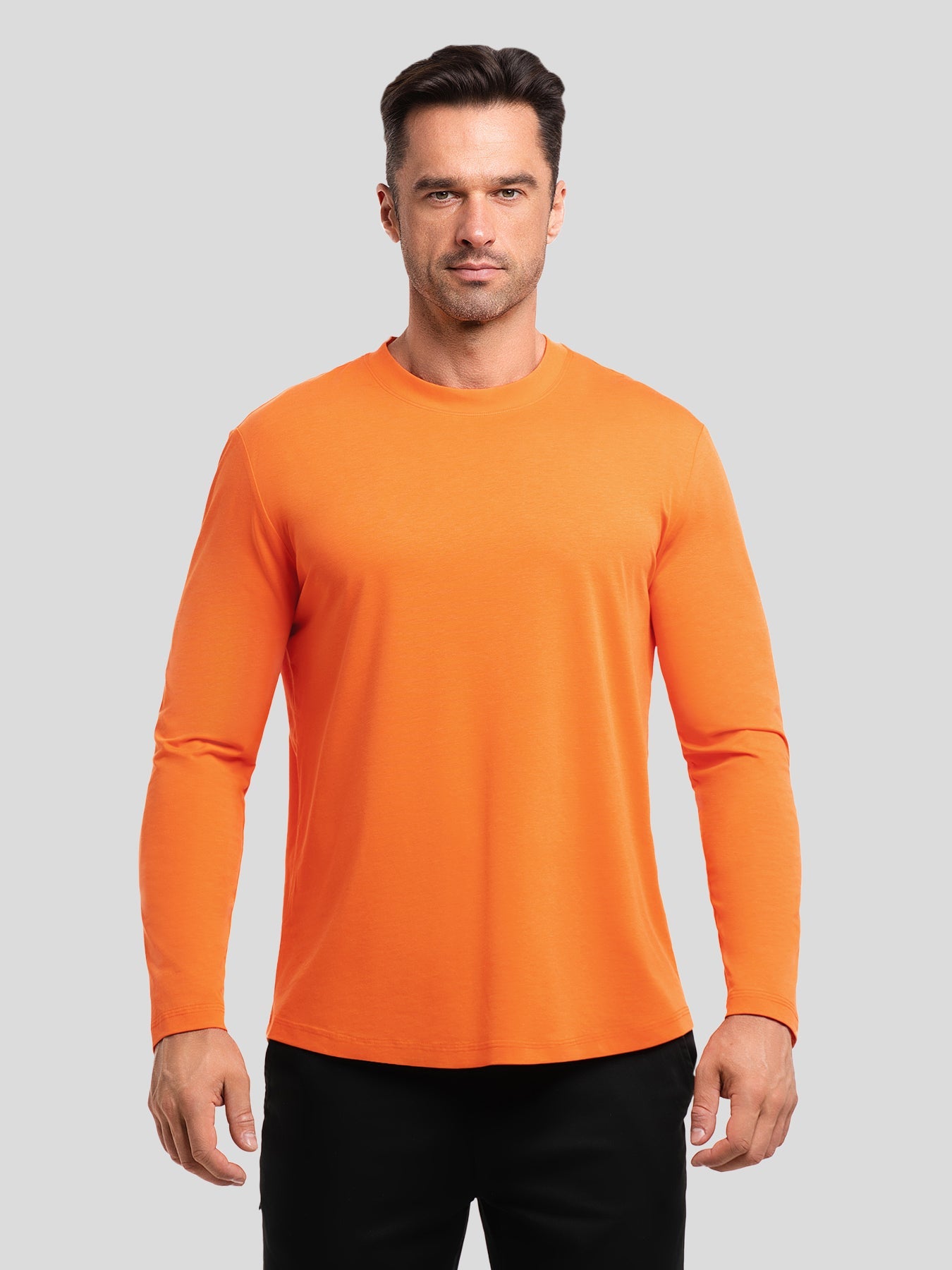 StaySmooth Long Sleeve Curve Hem Tee: Slim Fit