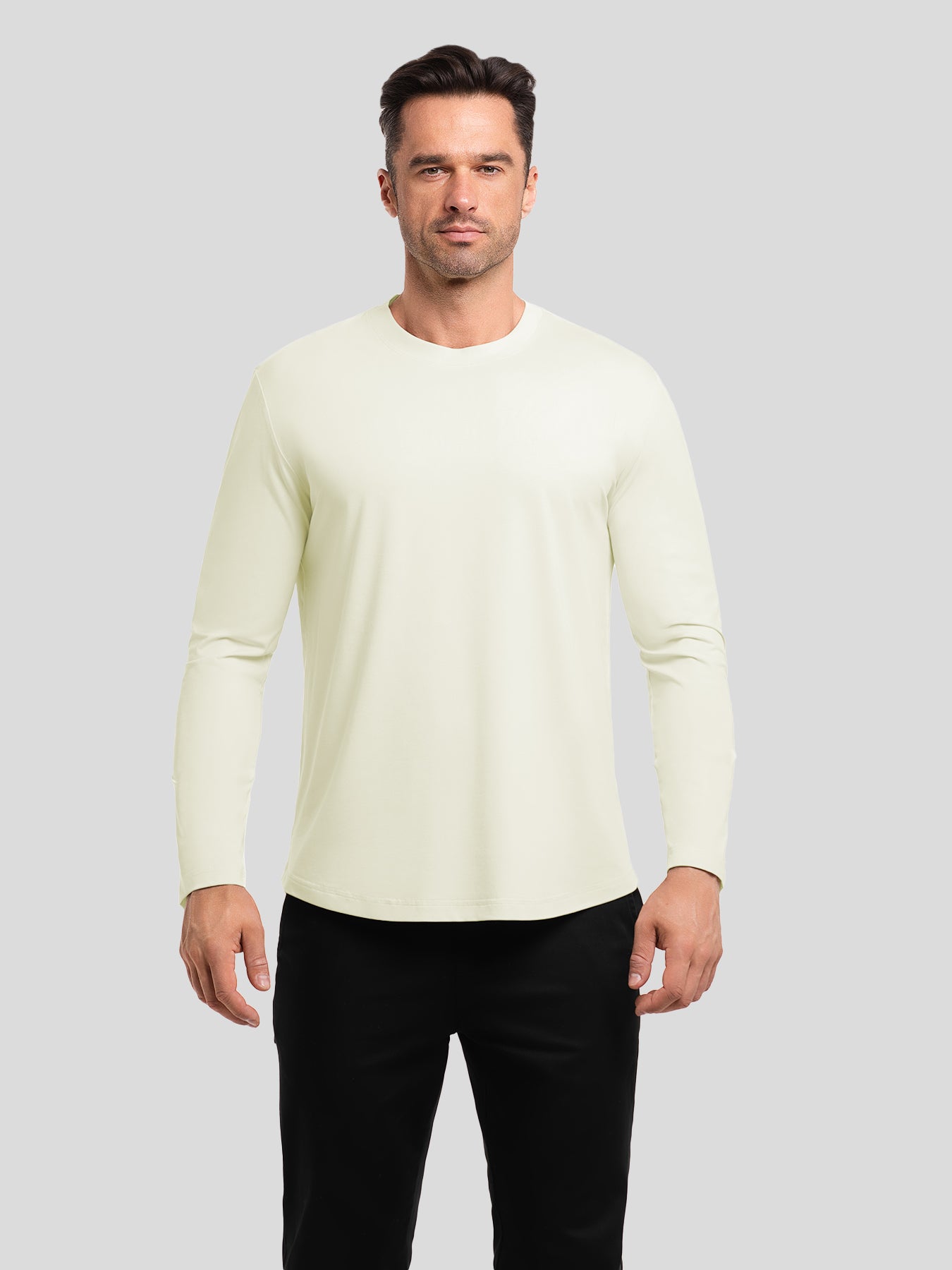 StaySmooth Long Sleeve Curve Hem Tee: Slim Fit