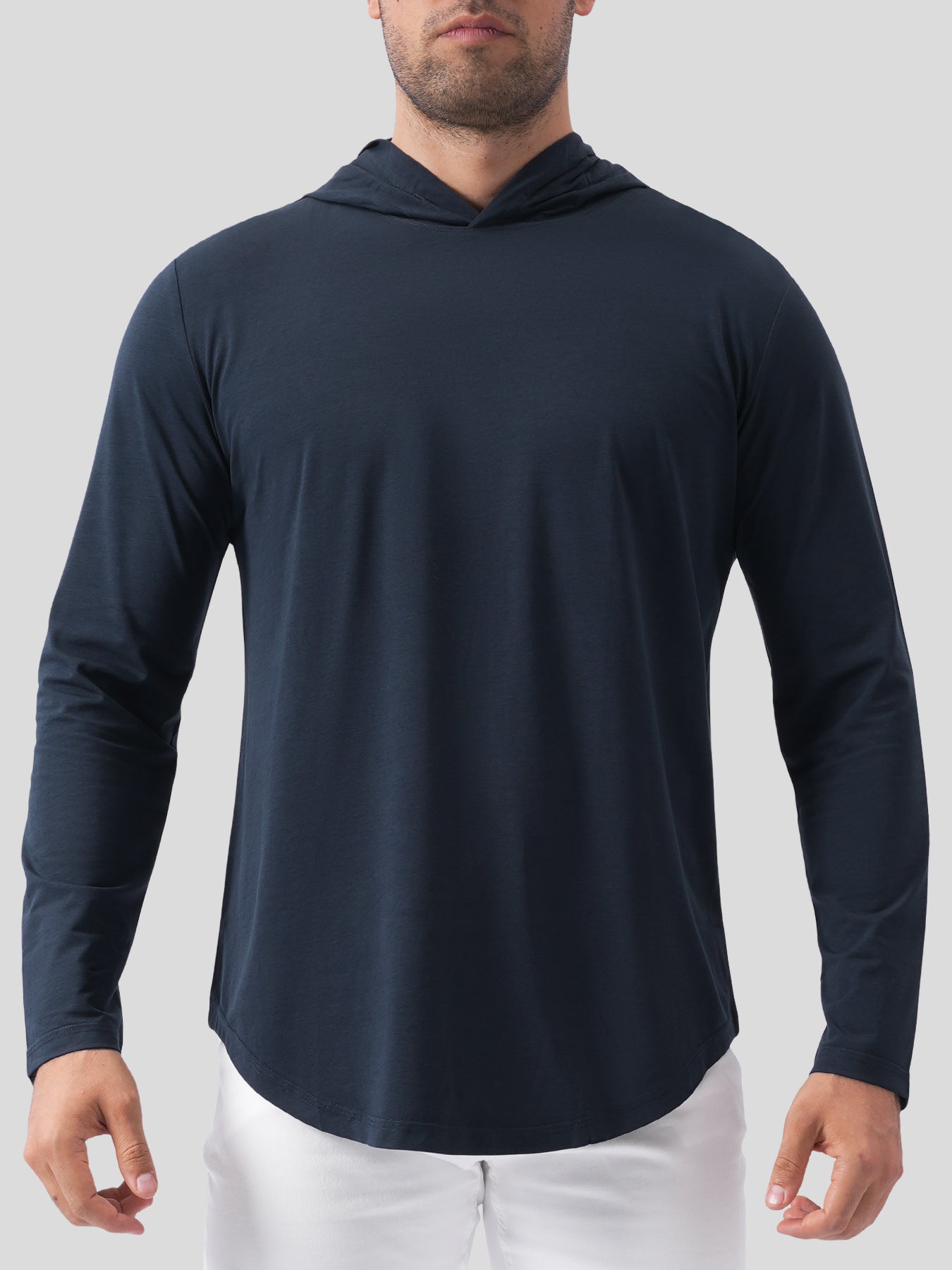 StaySmooth Long Sleeve Hooded Drop-Cut Tee