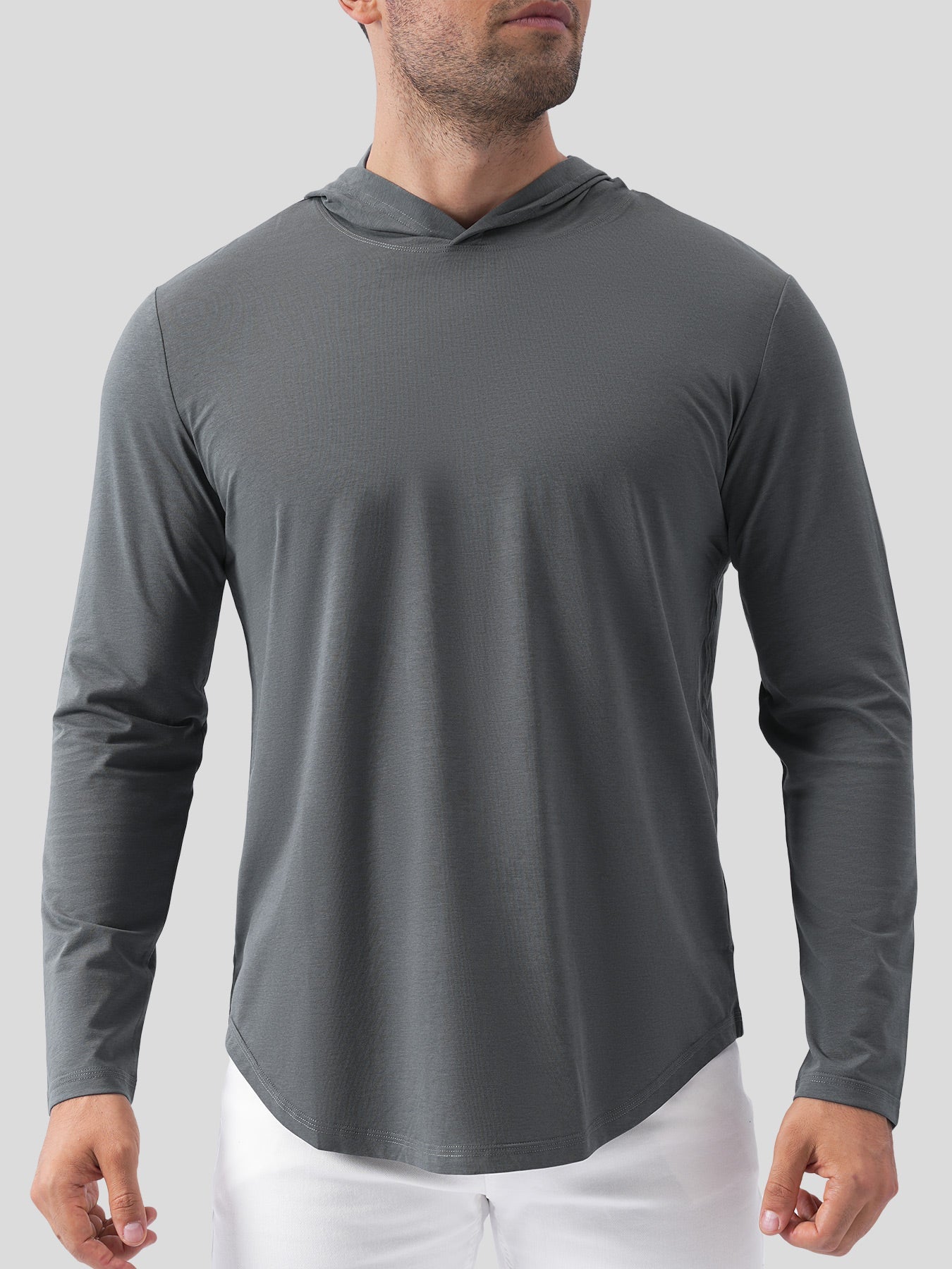 StaySmooth Long Sleeve Hooded Drop-Cut Tee