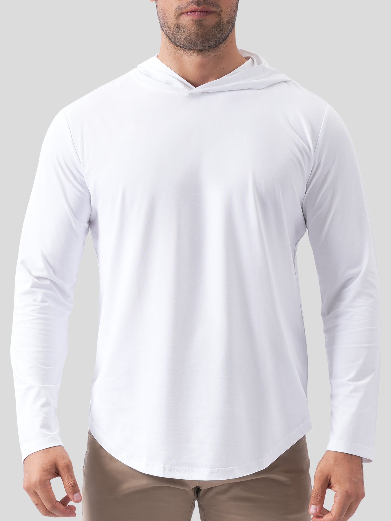 StaySmooth Long Sleeve Hooded Drop-Cut Tee