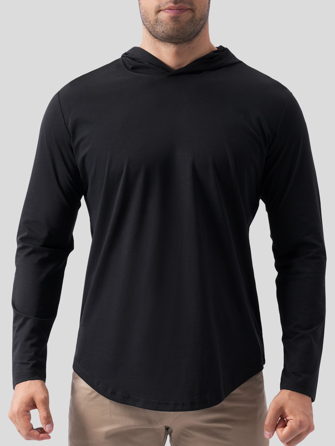 StaySmooth Long Sleeve Hooded Drop-Cut Tee