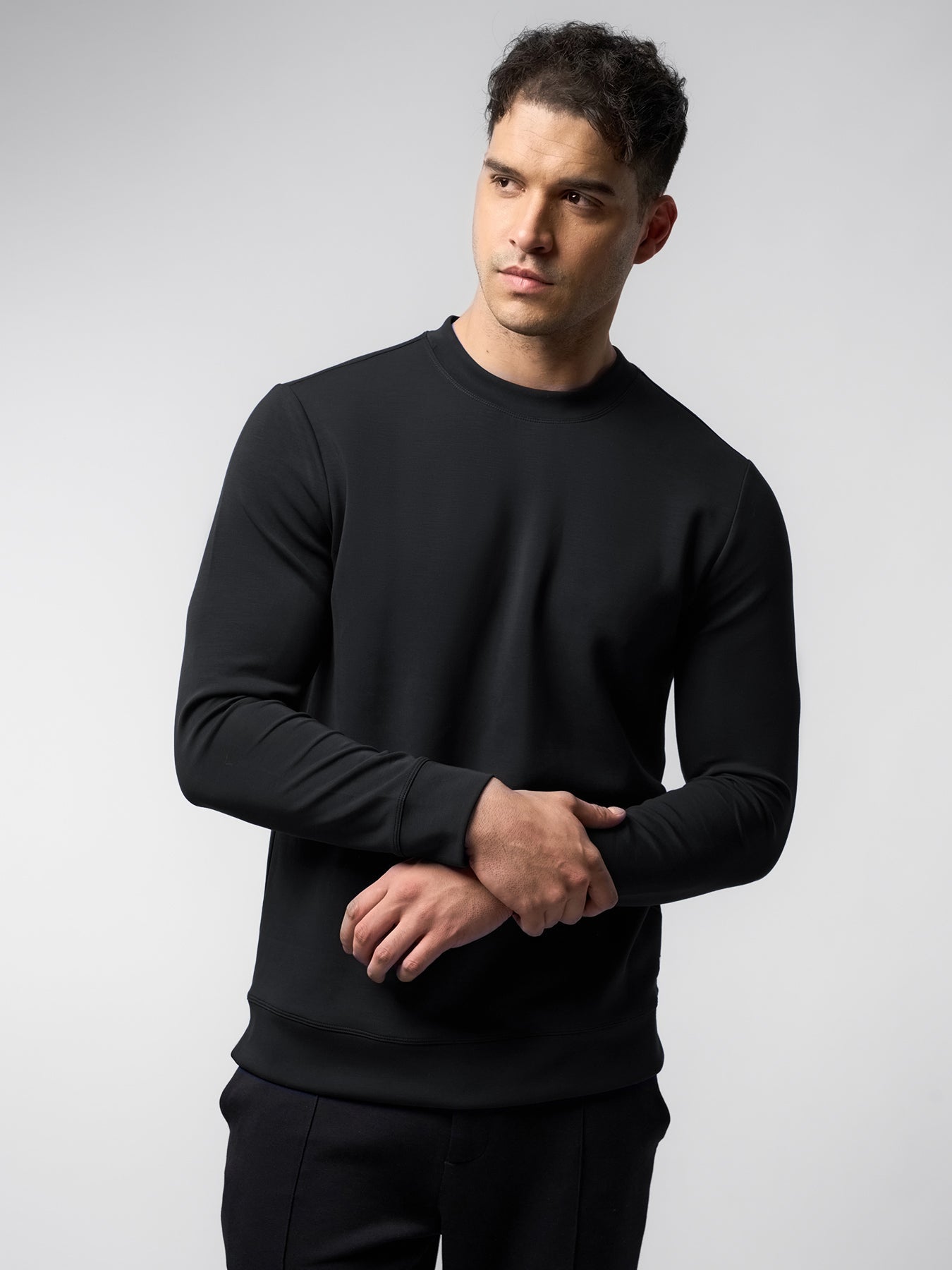 Modal Blend Crew Neck Sweatshirt