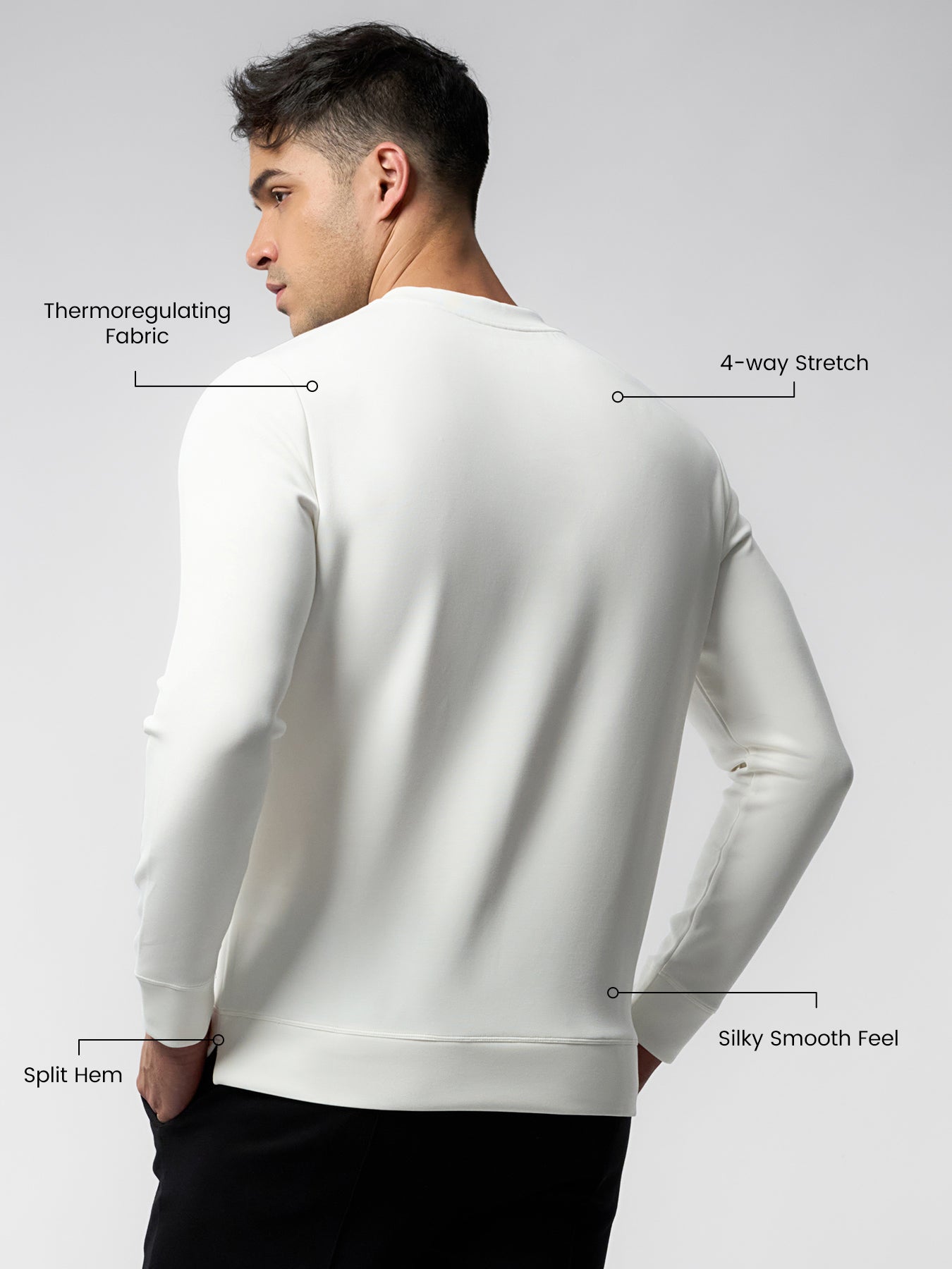 Modal Blend Crew Neck Sweatshirt