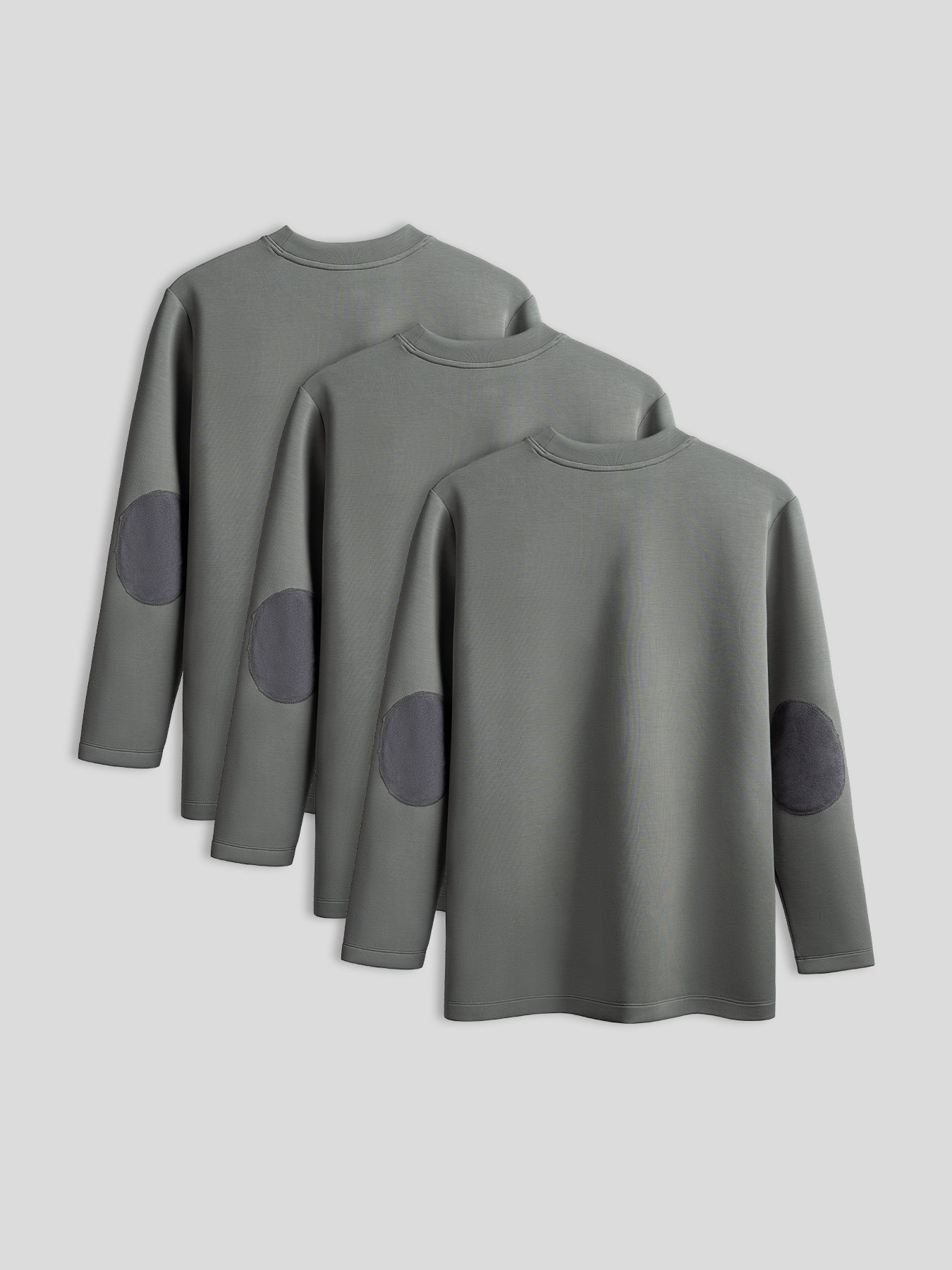 Modal Blend Elbow Patch Long Sleeve Tee 3-Pack